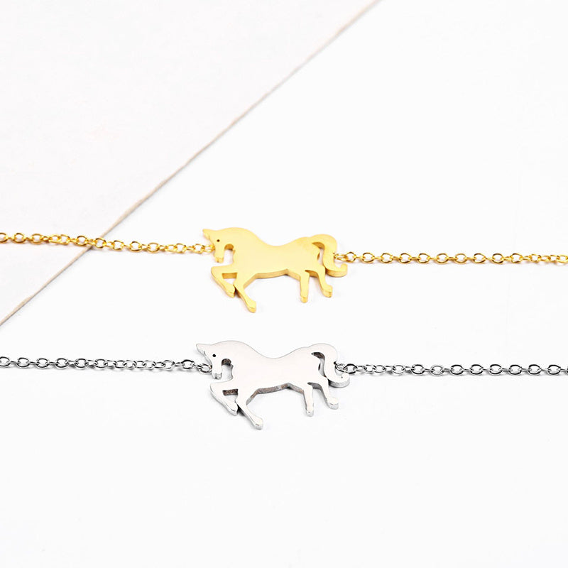 Gold  Unicorn Horse Charm Bracelet