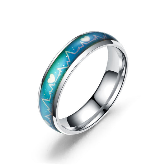 Korean Style ECG Couple Ring