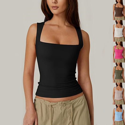 Summer Square-neck Tank Vest Ins
