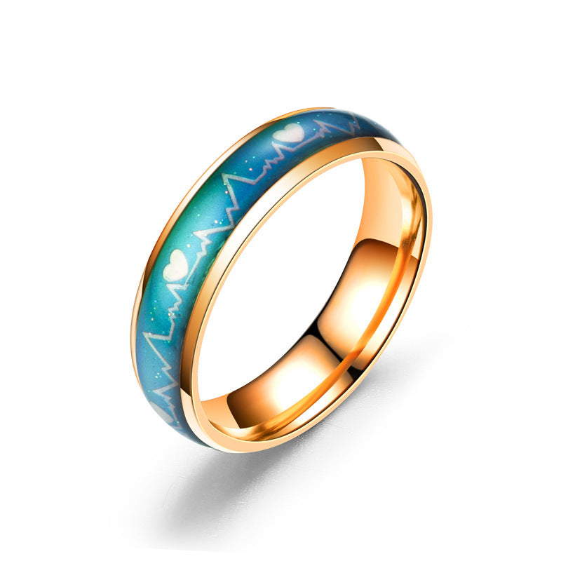 Korean Style ECG Couple Ring