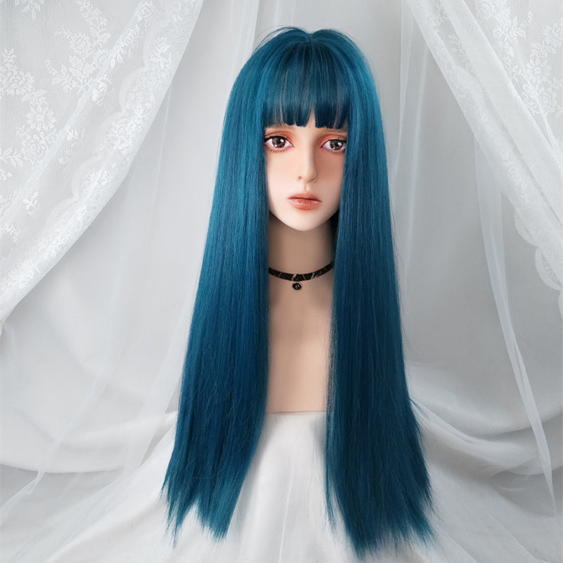 Air Bangs Long Straight Human Hair Wigs